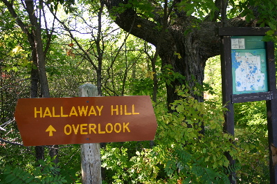 Trail sign at Hallaway Hill