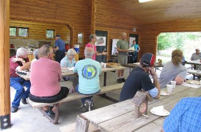 Annual membership meeting in picnic shelter